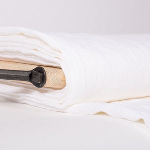 LinenBuy Off - White Extra Wide 2.35 m / 2.56 yd pure 100% Linen Fabric  , medium weight, washed softened, environmentally friendly
