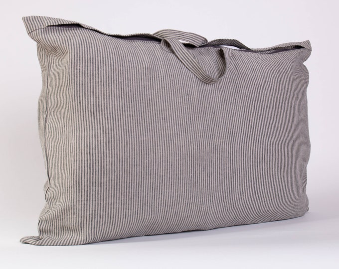 LinenBuy Christmas Gift, Storage Bag Breathable 100% Linen with Handles with buttons or a zipper Organic Storage Bag Eco storage