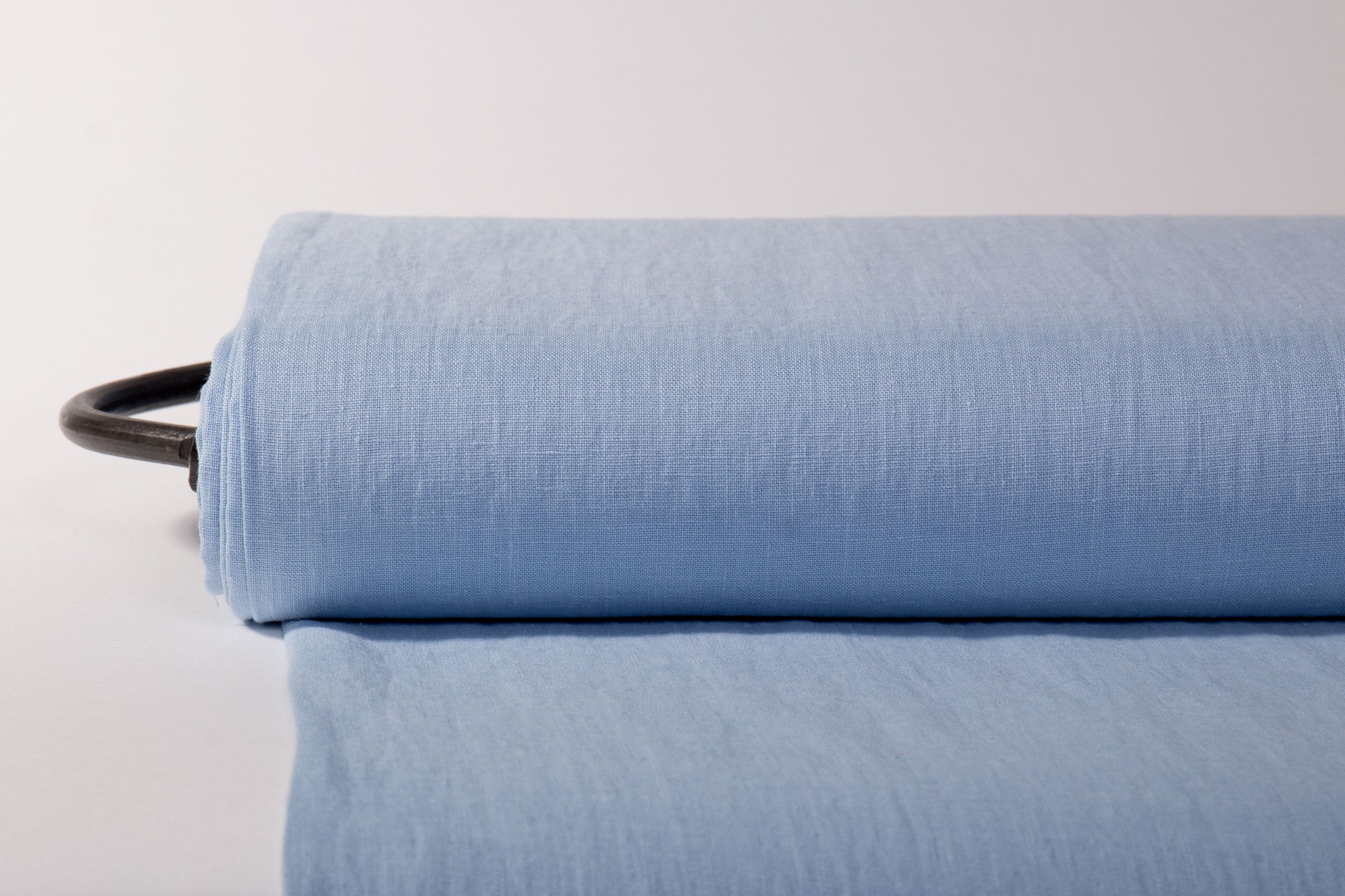 Pure Linen Fabric Light Blue Medium Weight PreWashed Textile Durable