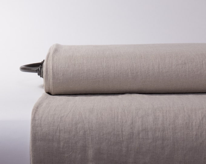 LinenBuy Pure linen fabric 280gsm Heavy weight Not-Dyed Pre-washed Organic Rustic. Fabric by the yards, by the meter