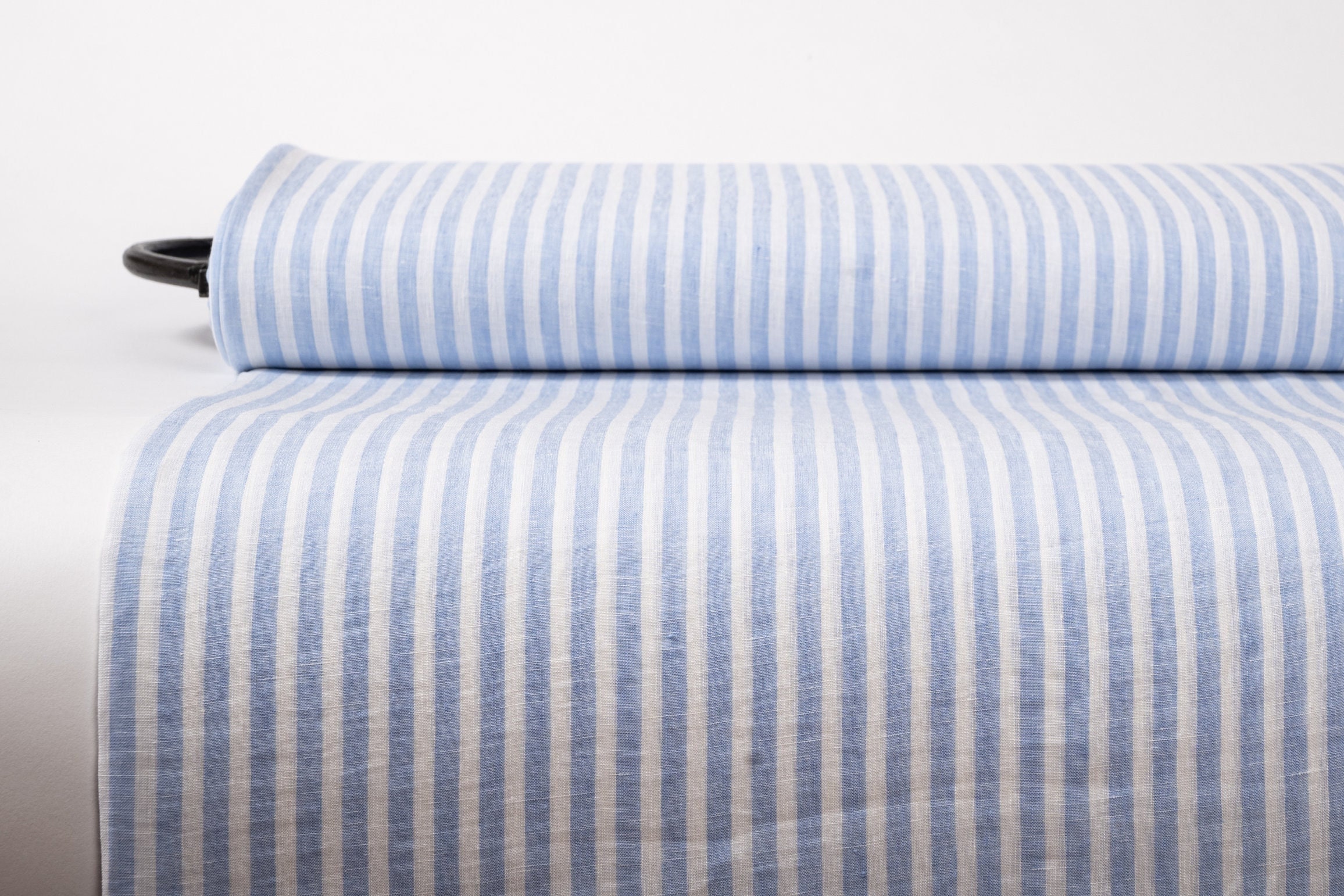 Lita Stripe Linen, French Blue + White – Tonic Living