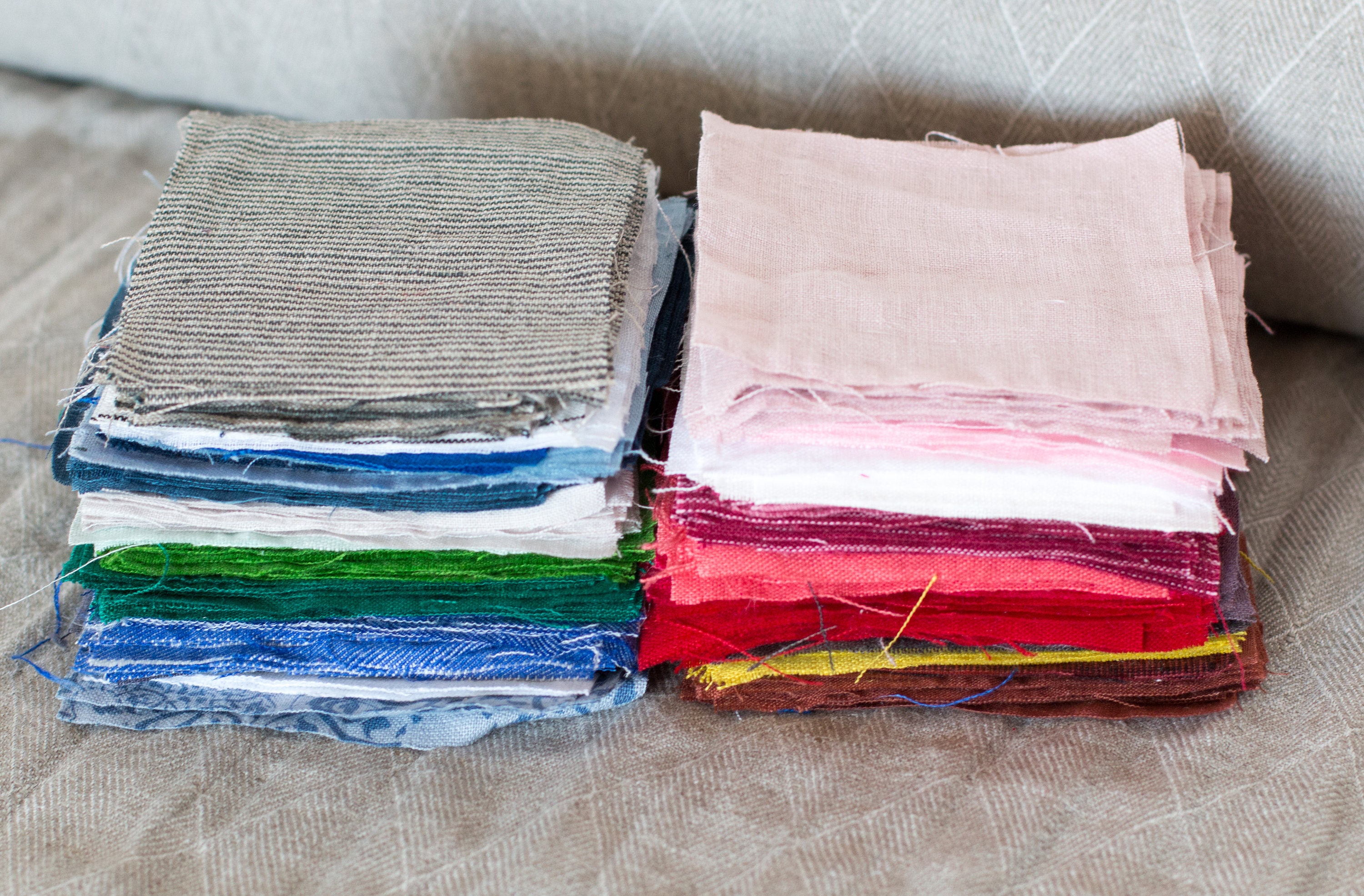 FABRIC SAMPLES. Linen fabrics samples by the yard. Solid colors