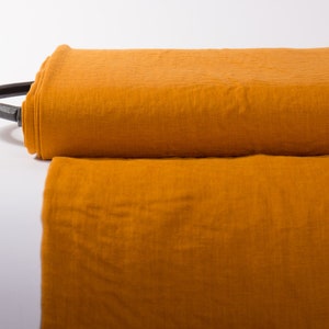 Honey Yellow Linen Fabric for Sewing & Home Decor - Oeko-Tex Certified