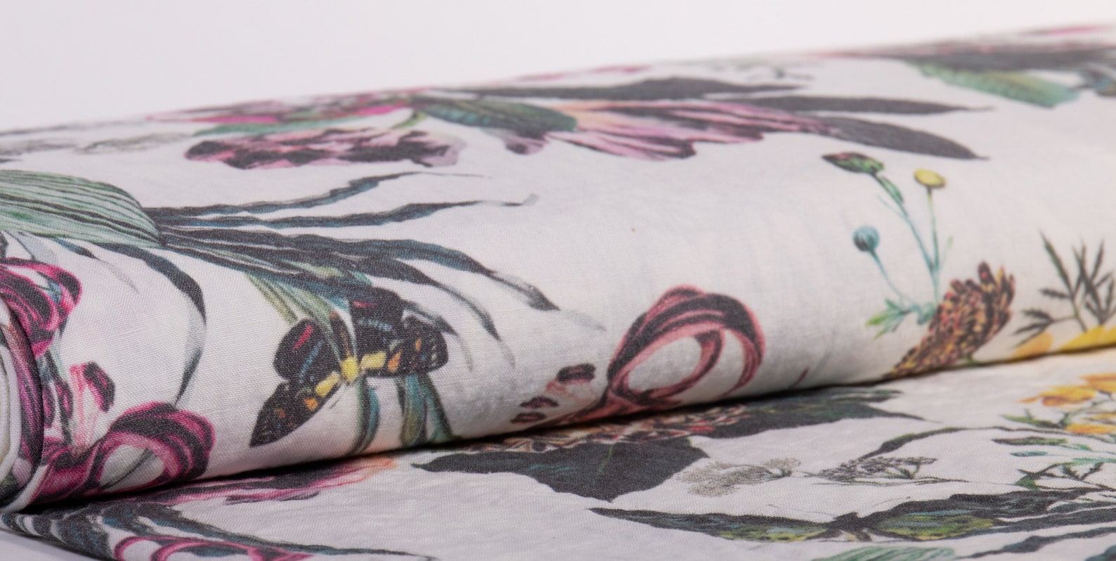 Pure 100 Linen Fabric. Floral Digital Print Fabric UTOPIA Etsy