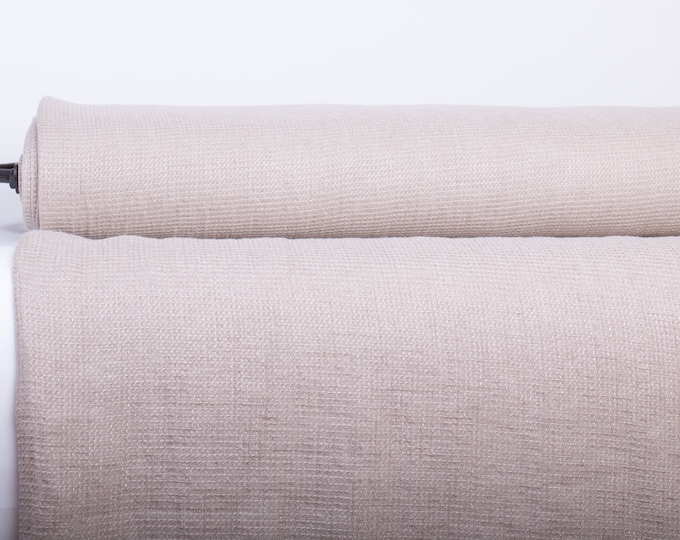 Pure 100% Linen Waffle Pique fabric Not-dyed Pre-washed linen fabric. Fabric for dish towels, wipes, bathrobes  Fabric by the yard