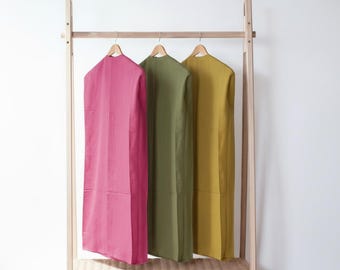 Linen Garment Bag for Clothes Storage, Breathable Suit Cover, Personalized Wedding Dress Storage Bag, Long Suit Protector with Zipper