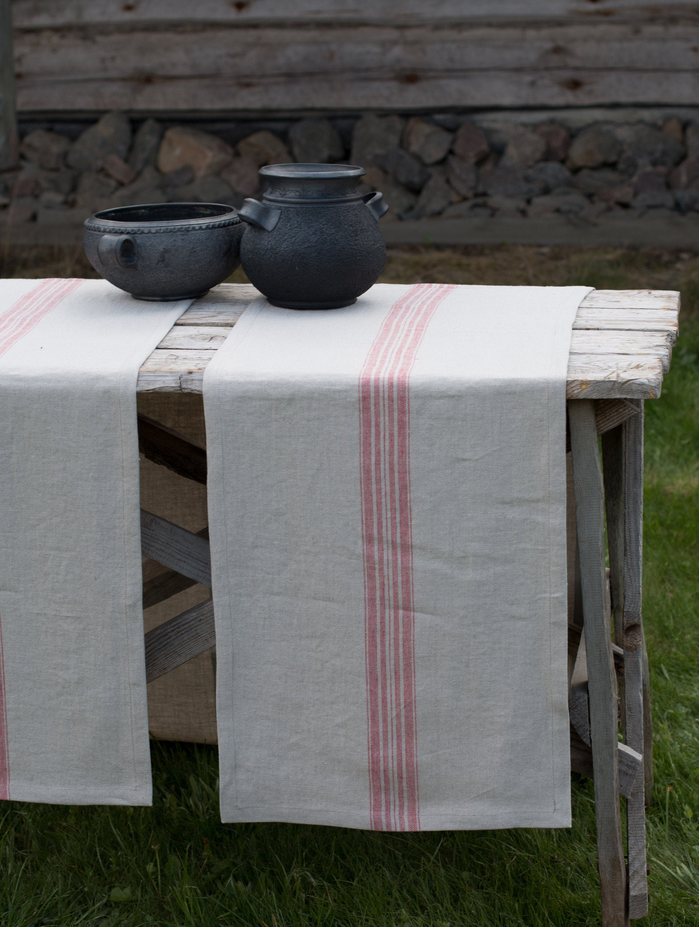 Natural Hadmade Linen Table Runner. Custom Size Table Runner. Kitchen  Natural Table Runner. Pure Kitchen Table Linens 