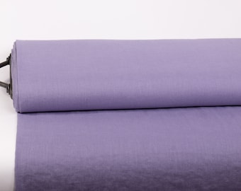 LinenBuy Pure 100% Linen Fabric Lavender Medium Weight Pre-Washed Durable Dense Plain Solid Organic For Sewing Cloth By Yard