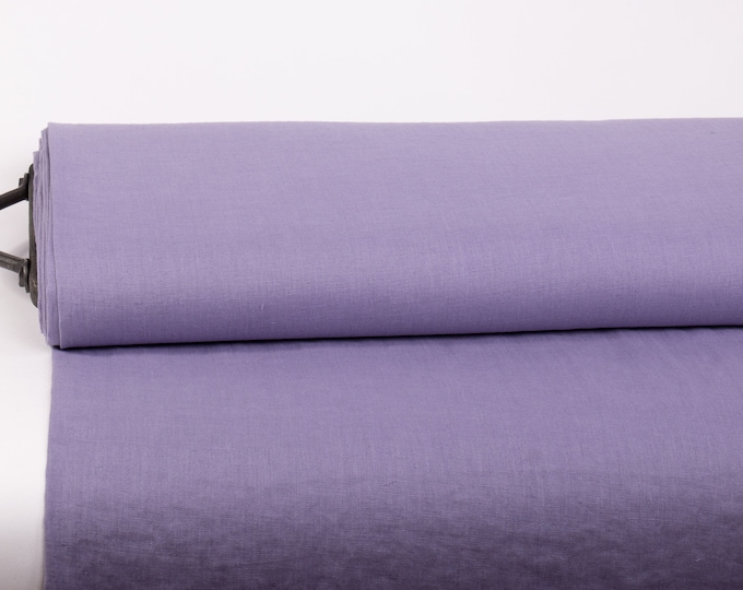 Pure 100% Linen Fabric Lavender Medium Weight Pre-Washed Durable Dense Plain Solid Organic Textile Drape For Sewing Table Cloth By Yard