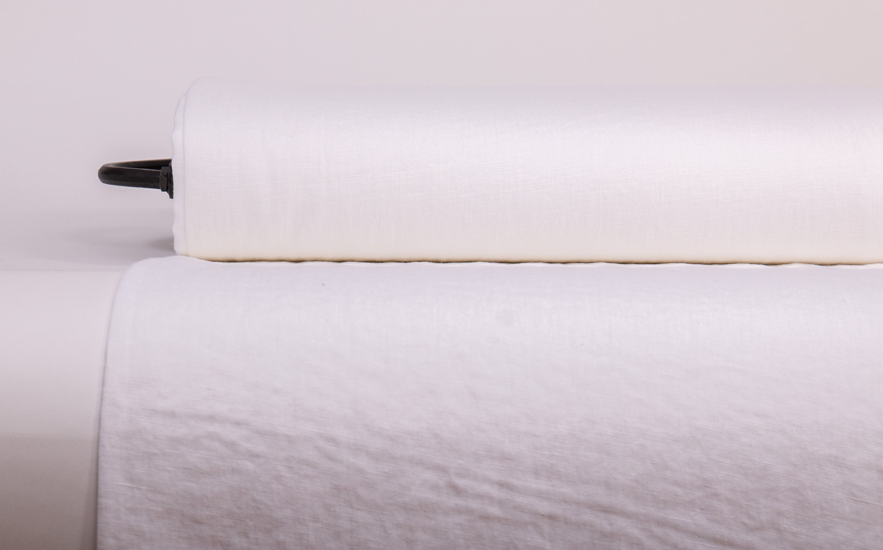 Pure 100 linen fabric 135gsm Lightweight Stark white densely woven washed and softened linen