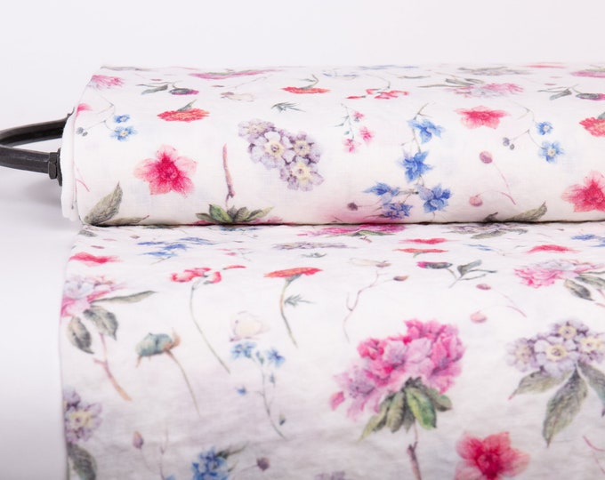 Versatile Floral Linen Fabric: Crafters' Favorite for Decor Projects