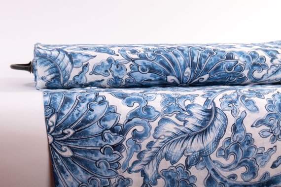 Linenbuy Le Bijou Linen Fabric Digitally Printed Medium Weight Washed Sold by The Yard M2-0220-0160