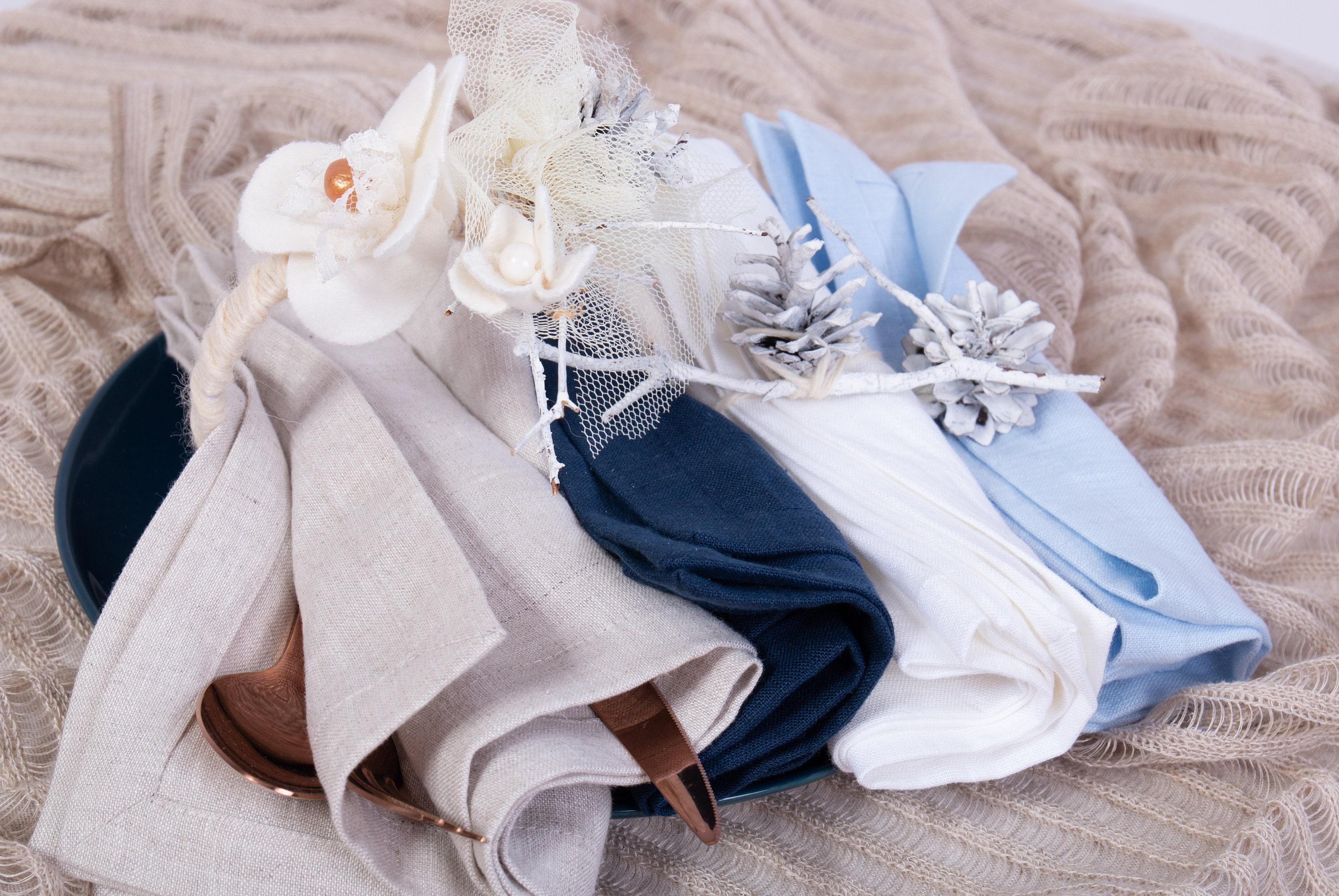 LINEN NAPKINS SET 6 Washed 100% linen napkins, Reusable ...