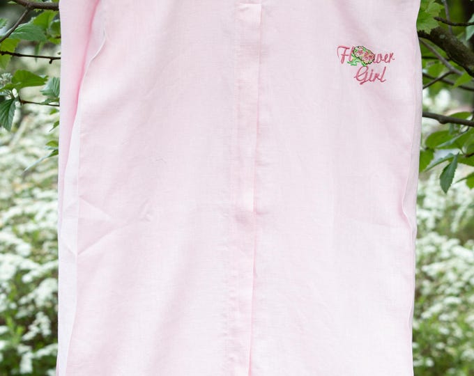 Embroidered Linen Wedding Garment Bag: Ring Bearer, Flower Girl