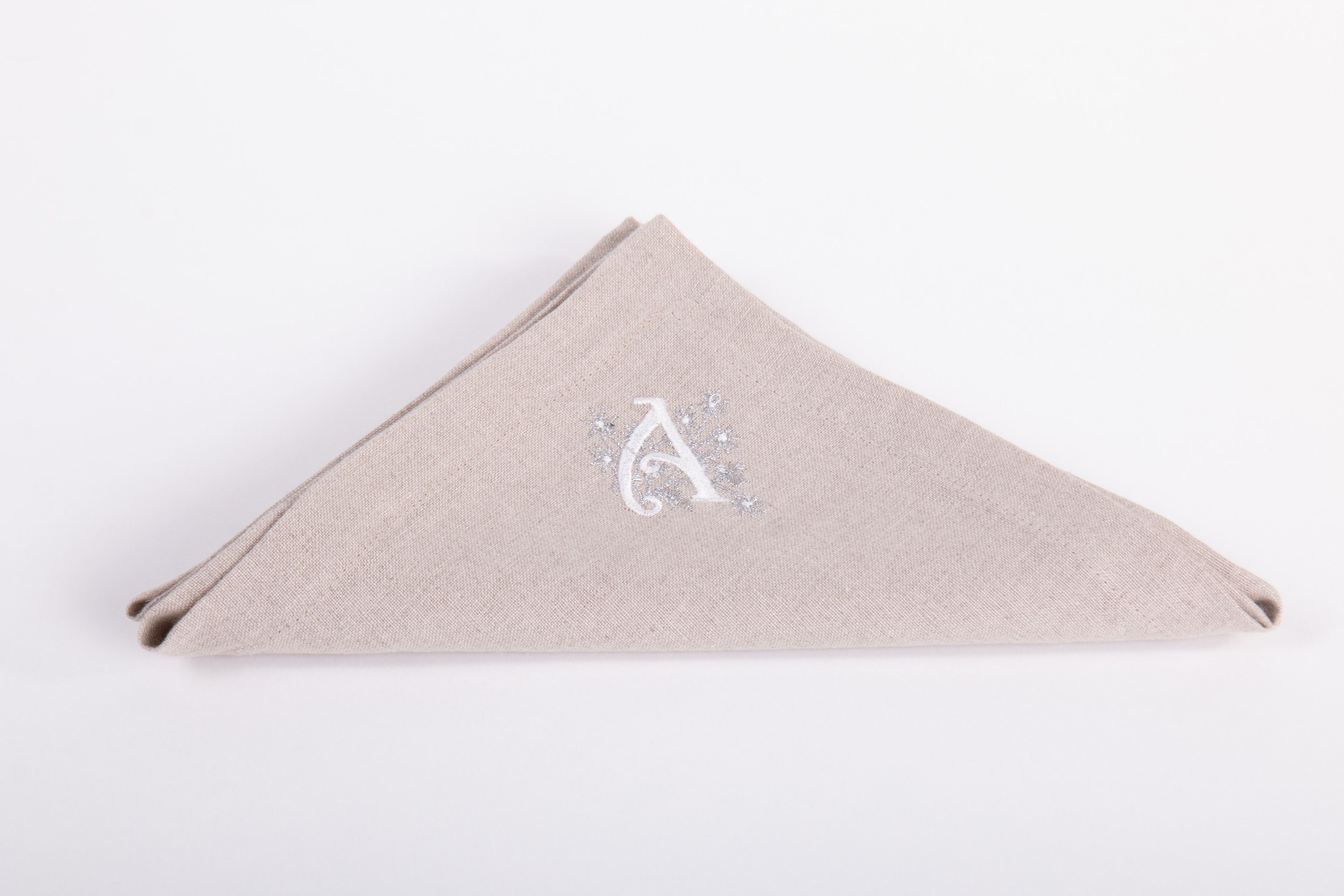 NAPKINS | 17square 100% Linen Dinner Napkins with Thyme Embroidery