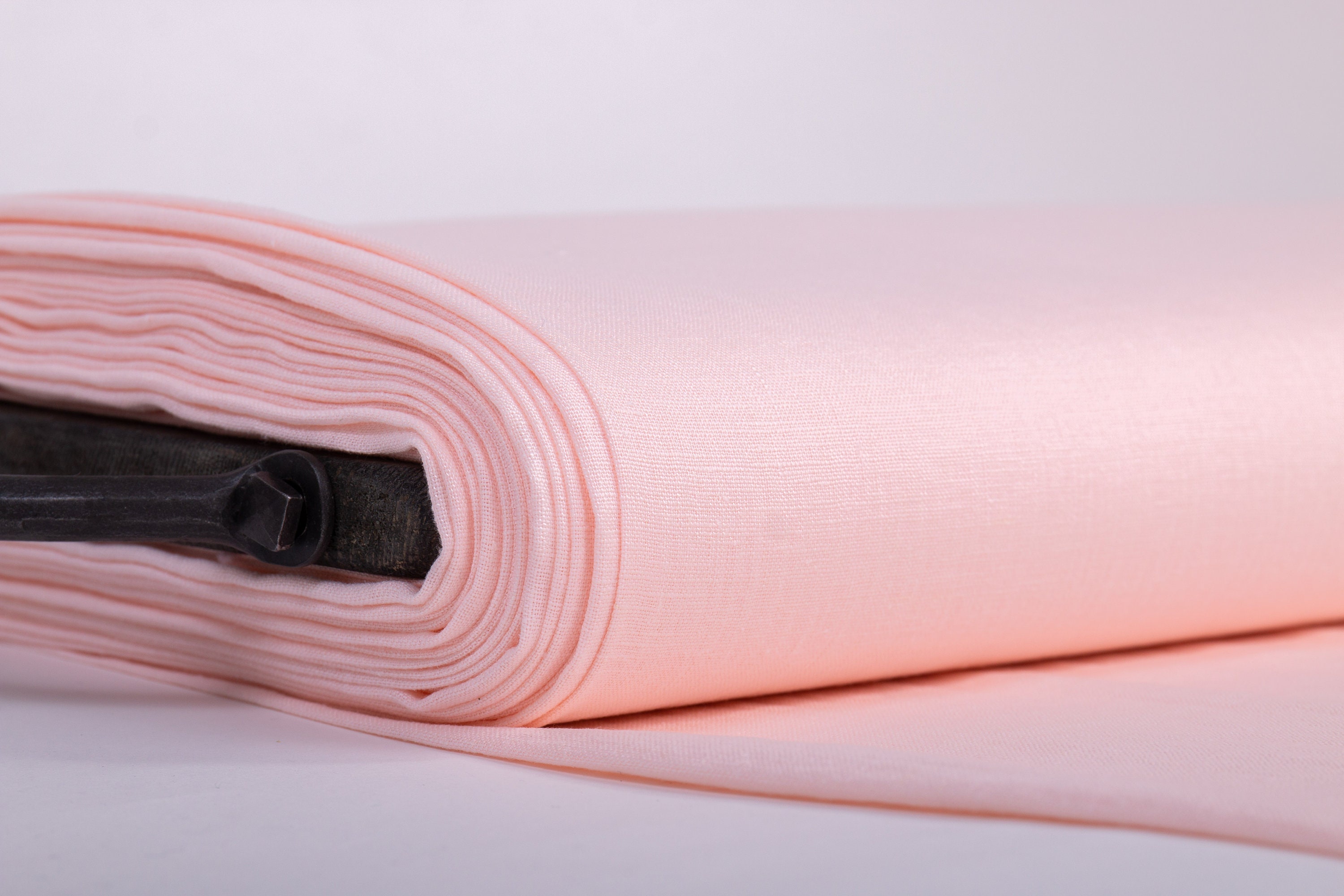 Pure 100 Linen Fabric Pastel Pink Medium Weight PreWashed Durable