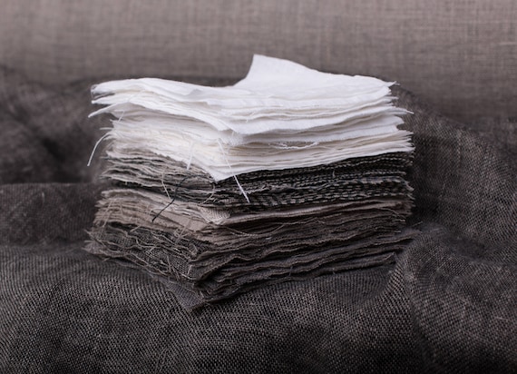 Linen Fabric Samples: Undyed Medium/Heavy Weight Swatches