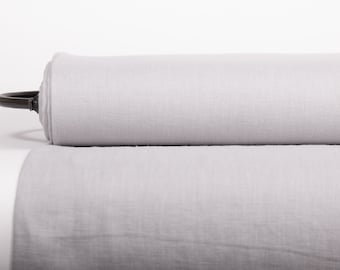 LinenBuy Pure 100% Linen Fabric Light Gray Medium Weight Pre-Washed Durable Dense Plain Solid Organic fabric For Sewing, Sold By Yard