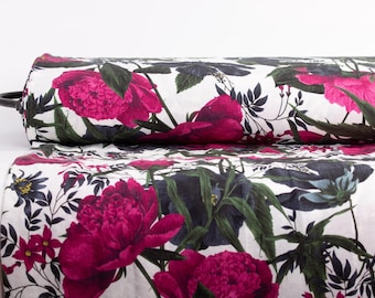 Wholesale Peonies Linen Fabric, Premium 100% French Flax Linen Fabric, OEKO-TEX & European Flax Certified