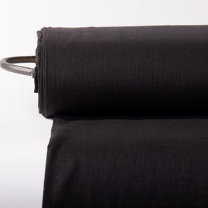 Black Linen Fabric: Medium Weight, Pre-Washed, Plain Woven - Organic Textile