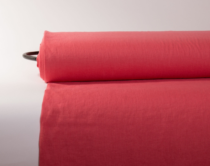 Wholesale 100% Pure Linen Fabric - European Flax - Wholesale Pink Linen Fabric - Perfect for Sewing, Tablecloths, & More