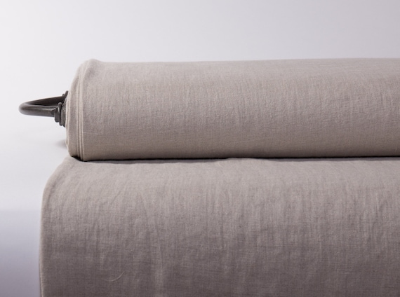 European Flax Linen Fabric by Yard, Light to Heavyweight Natural Undyed, Pre-Washed Softened Textile