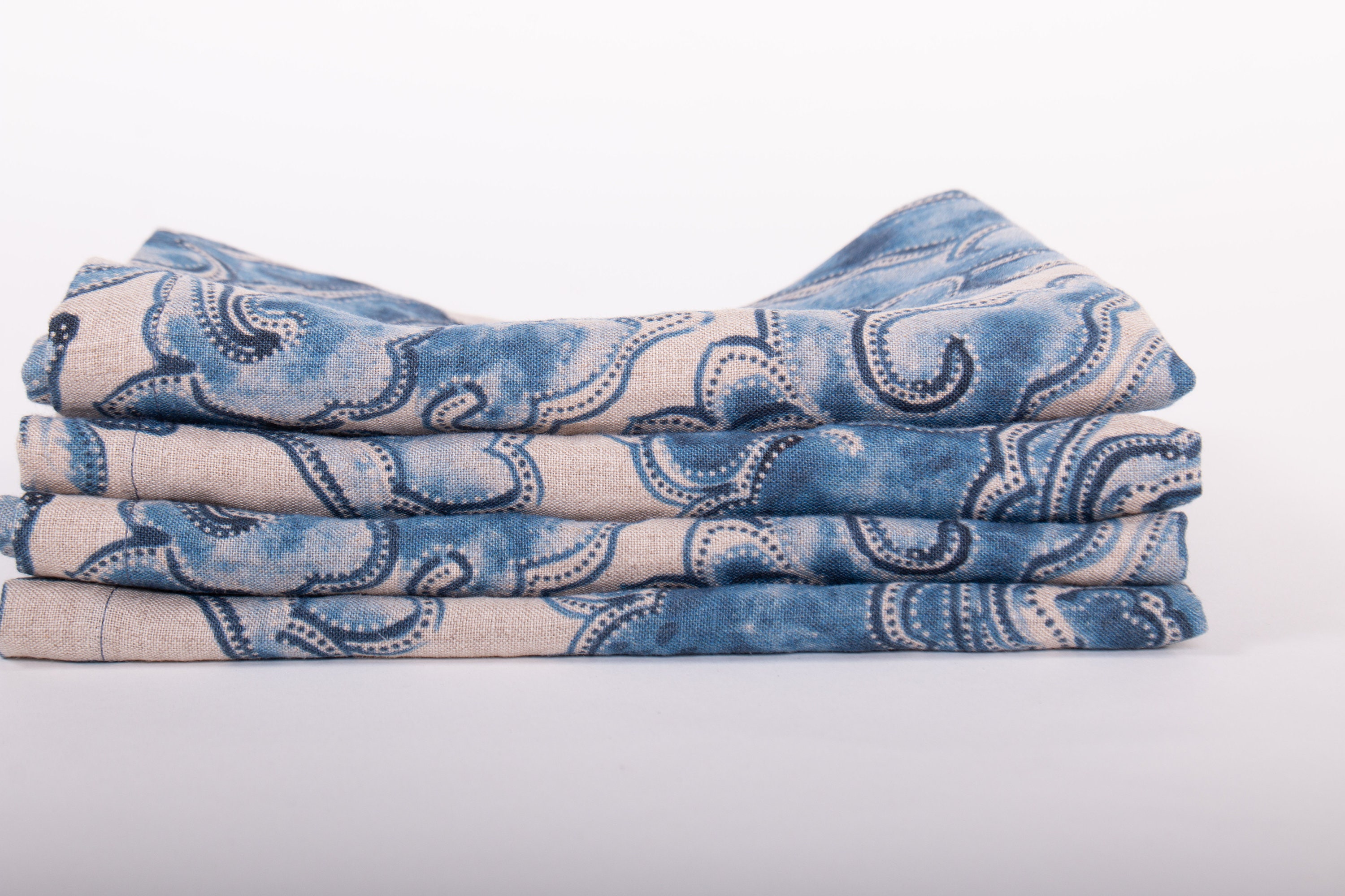 Napkin Pure 100 Linen Digital Printed Washed, Napkin For Wedding