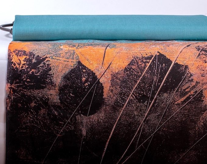 Floral Print European Linen Fabric | Pure Linen by the Yard I Flax Linen Fabric for Sewing & Decor