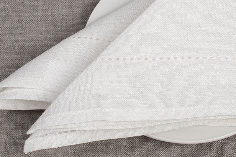 100 LINEN NAPKINS SET Of 6 Rustic linen napkins Light grey Yellowish