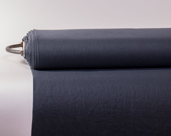 Dark Gray Pure Linen Fabric - Medium Weight for Versatile Sewing & Home Projects. 100% Linen Fabric European Flax Certified