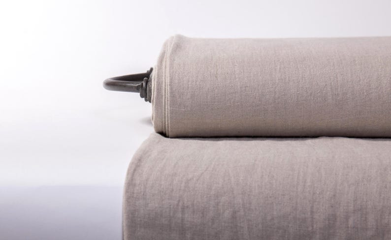 Natural undyed heavyweight linen fabric