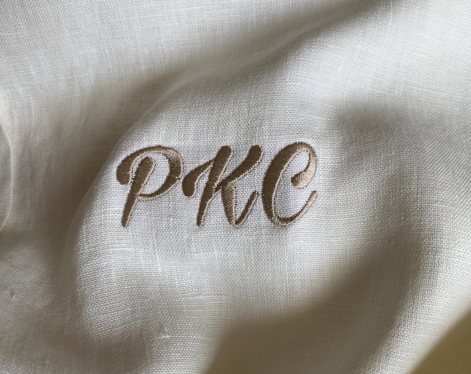 Personalized Floral Initials Embroidery: Garment Bag, Napkin, Tablecloth