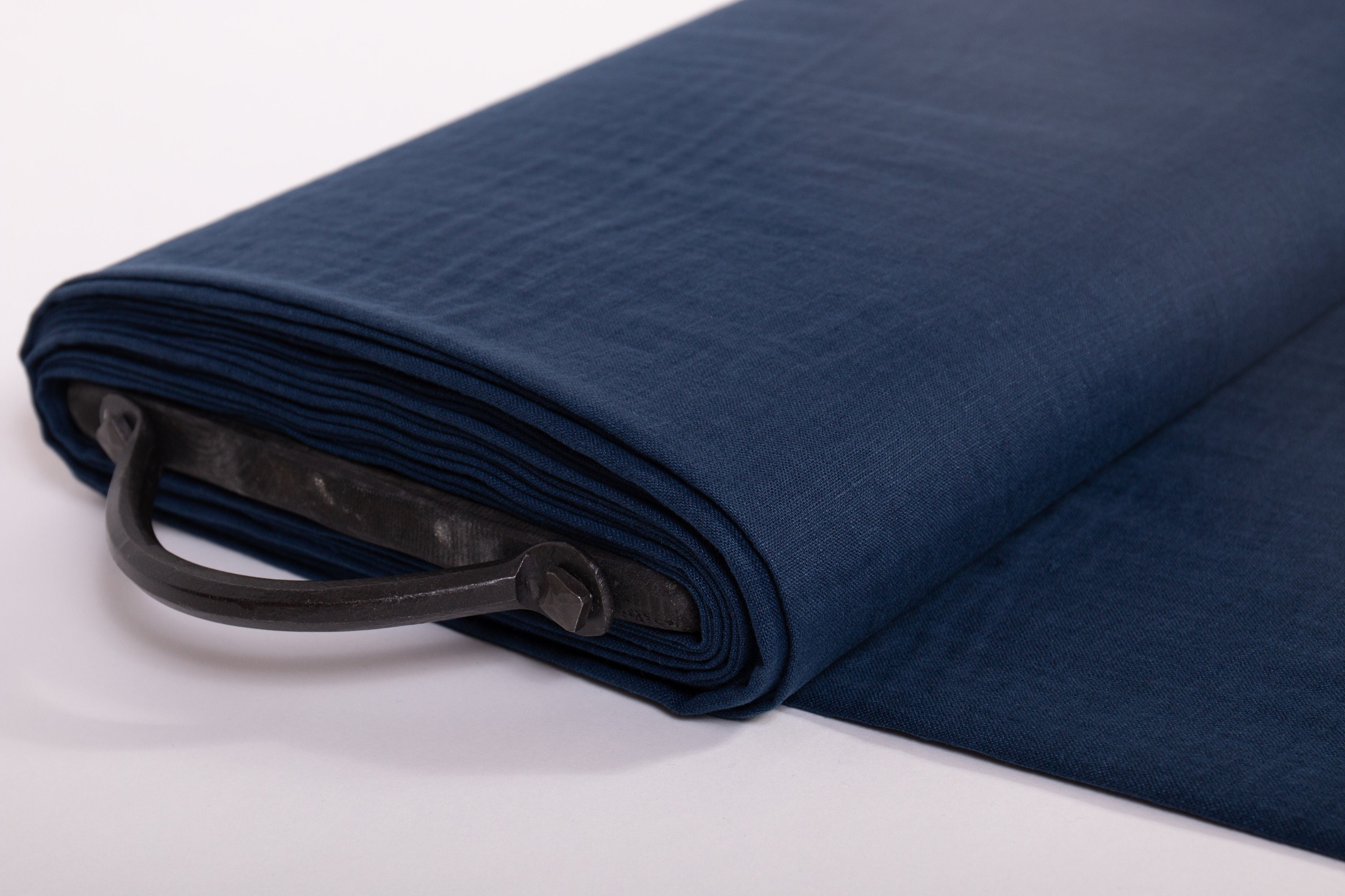 LinenBuy Pure 100 Linen Fabric 135gsmLightweight Dark Blue Prewashed