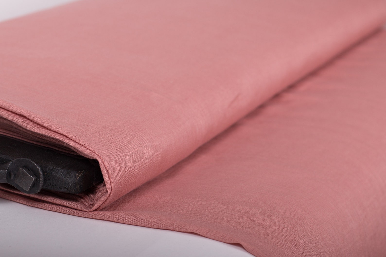 Reine 100 % Leinen Stoff 135gsm Lachs Farbe waschen mit | Etsy