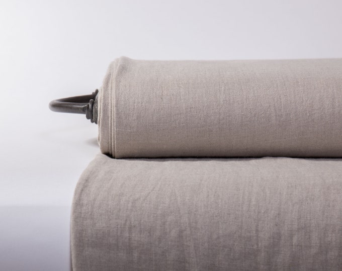 Wholesale 100% Pure French Linen Fabric - Heavyweight Natural Taupe Grey