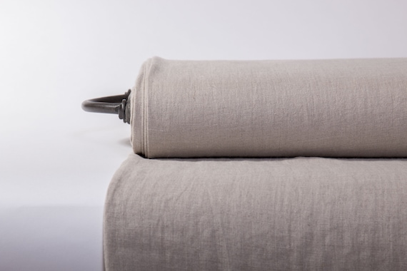 Heavyweight Natural Linen Fabric by Yard or Meter, 260 gsm Pure Undyed Linen for Upholstery, Sturdy Clothing, Bags, OEKO-TEX Flax