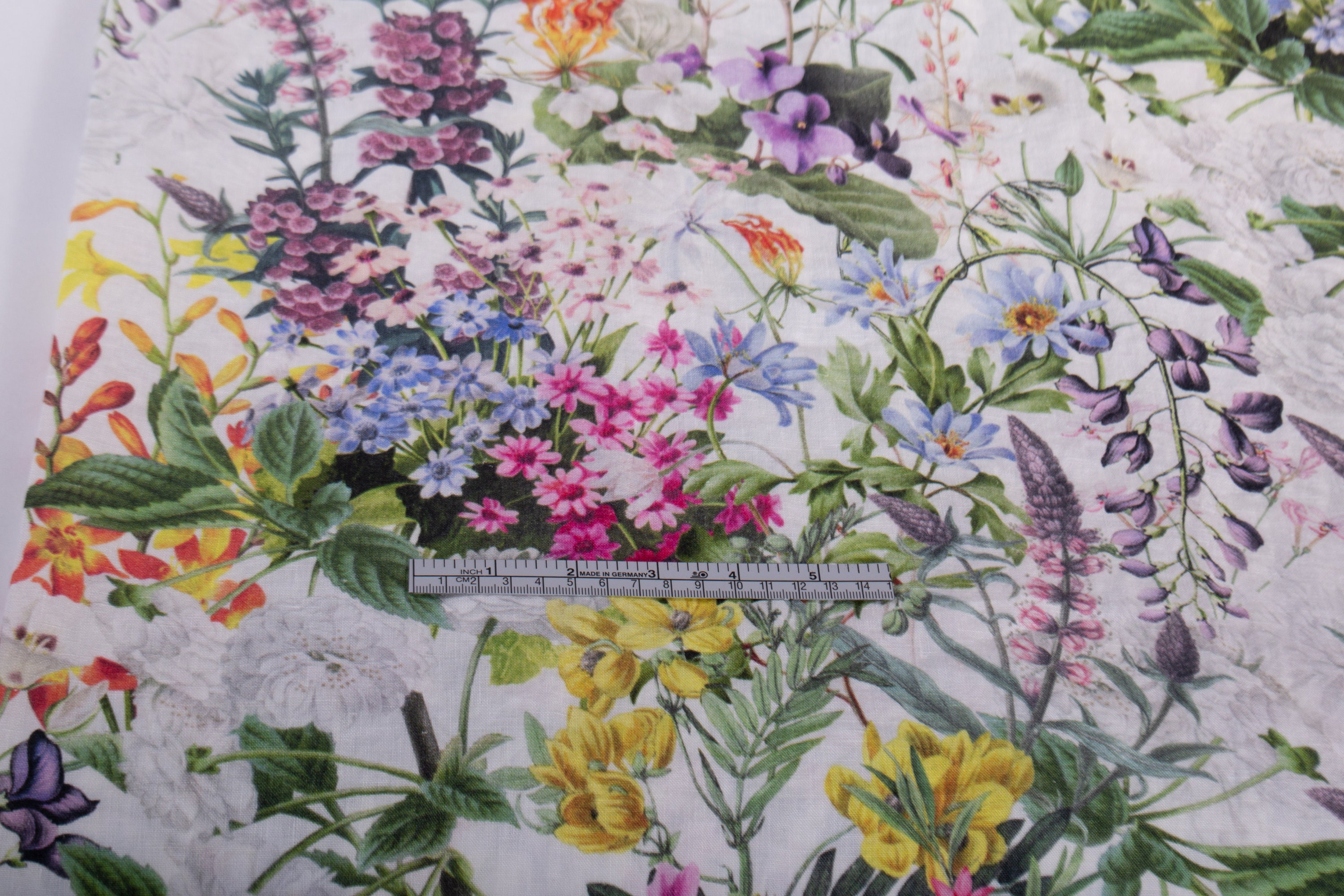 LinenBuy Summer Floral Linen Fabric Digitally Printed Medium