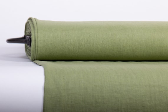 Fern Green 100% Pure Linen Fabric Wholesale, Medium Weight,  European Flax Certified
