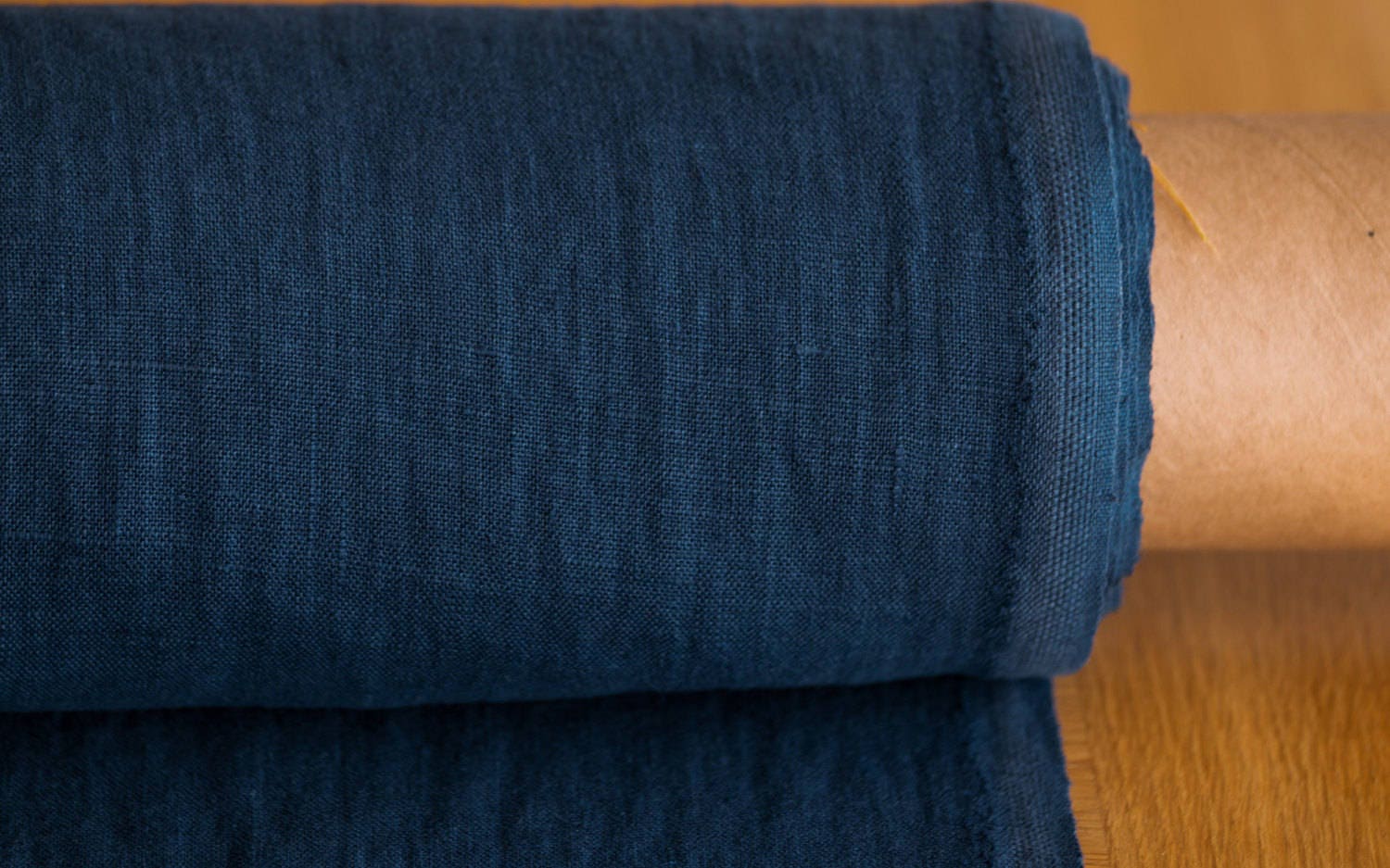 Pure 100 linen fabric 200gsm midnight blue, medium weight, wash and