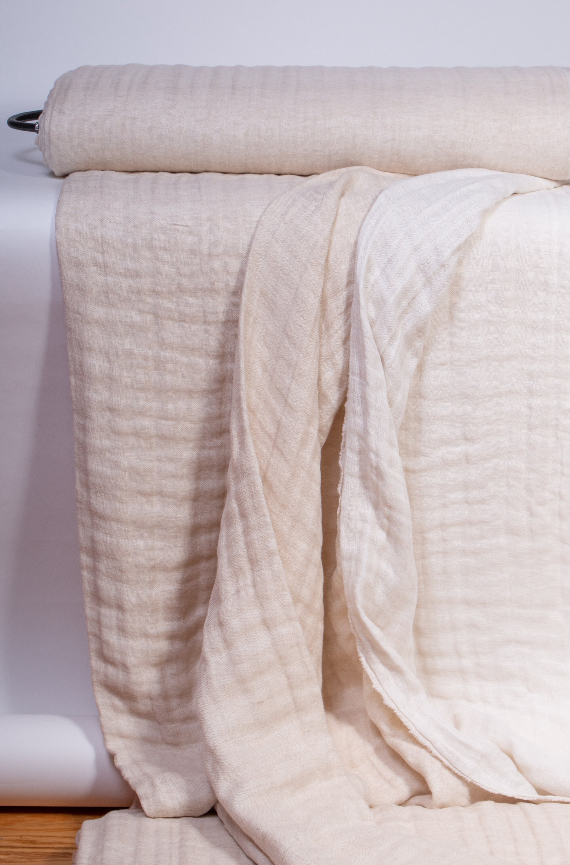 Fabric Extra Wide Last piece 2.3 yd / 2 m Pure Linen Double Side Off