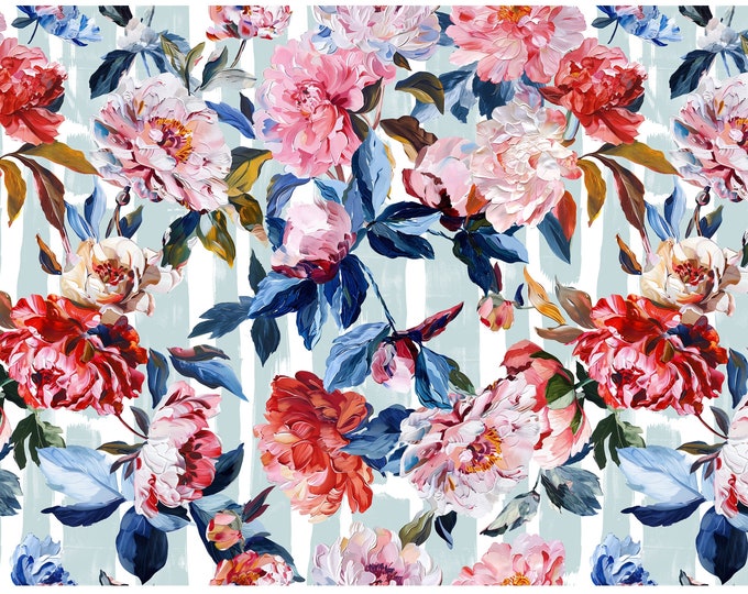 Elegant Floral Linen Fabric - Maison de Fleurs Collection for Chic DIY Projects