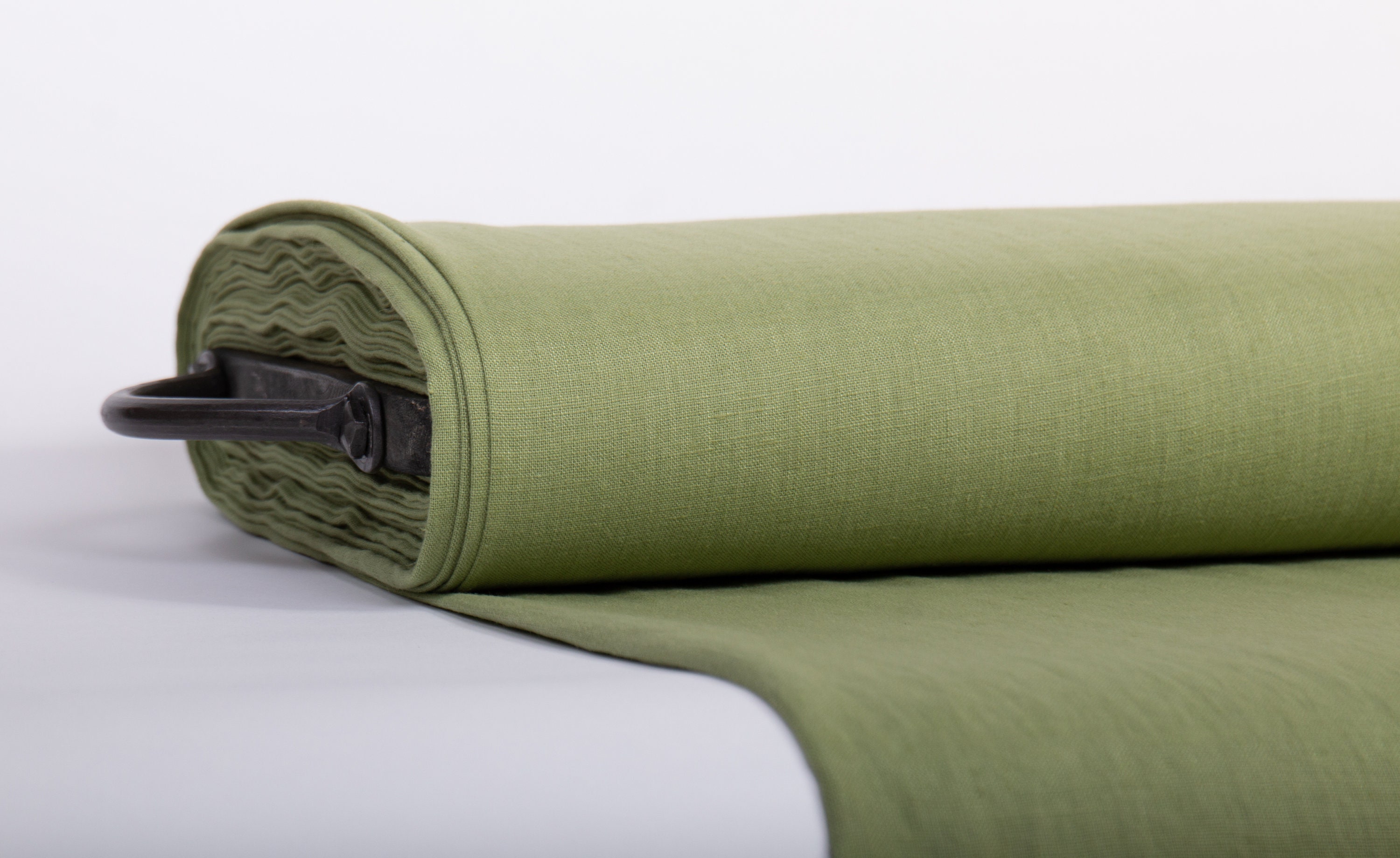 Pure 100% Linen Fabric Fear Green Medium Weight Pre-Washed Durable ...