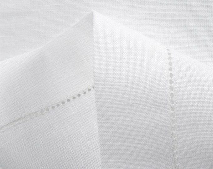 Linen Placemat with Hemstitch, Off White or Natural Linen Table Mat, 100% Pure Linen Cloth Placemat for Dining Table, Rustic Dinner Gift
