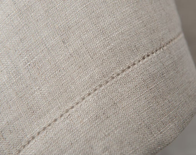 Linen Tablecloth with Hemstitch Detail, Pure European Linen Table Cloth, Natural & Off-White Custom Table Runner, Elegant Dining Decor