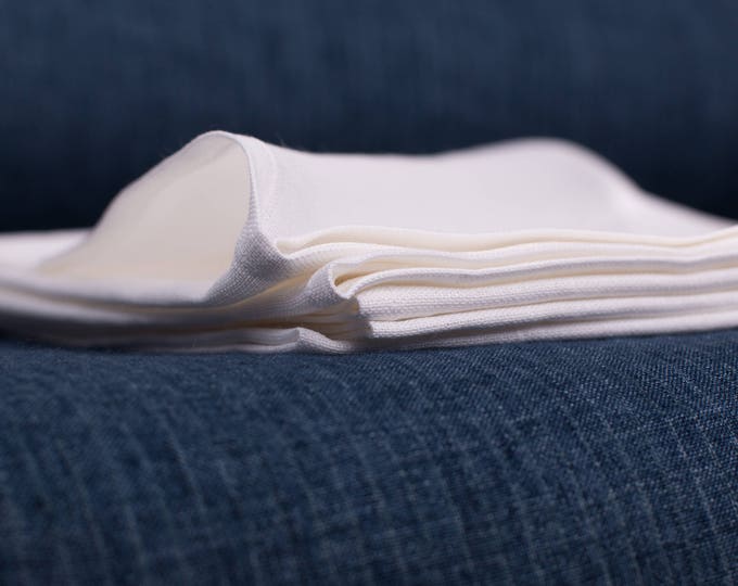 White linen/cotton napkins Washed 100% linen napkins, wedding napkins, bulk napkins