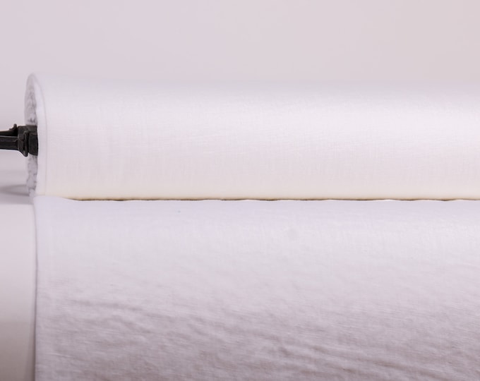 Linen fabric 280gsm Heavyweight Stark white washed 100% pure linen fabric Eco friendly