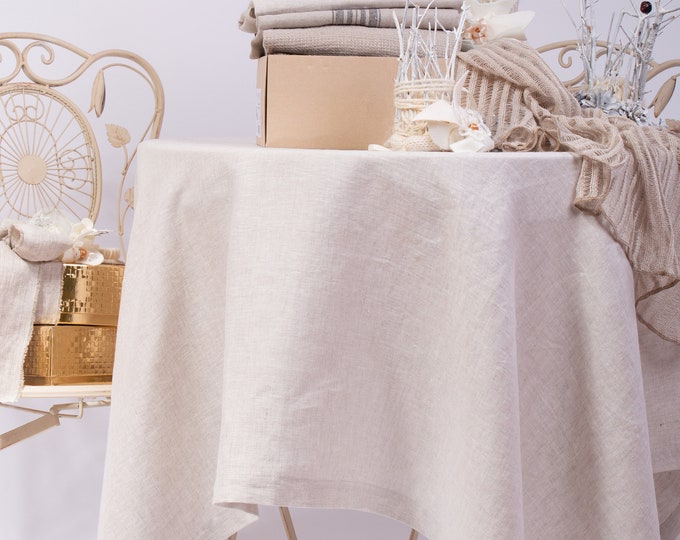 Custom Tablecloth Linen Tablecloth, Square Rectangle Outdoor Tablecloth, Stone Washed Organic Table Cover, Rustic Holiday Table Decor