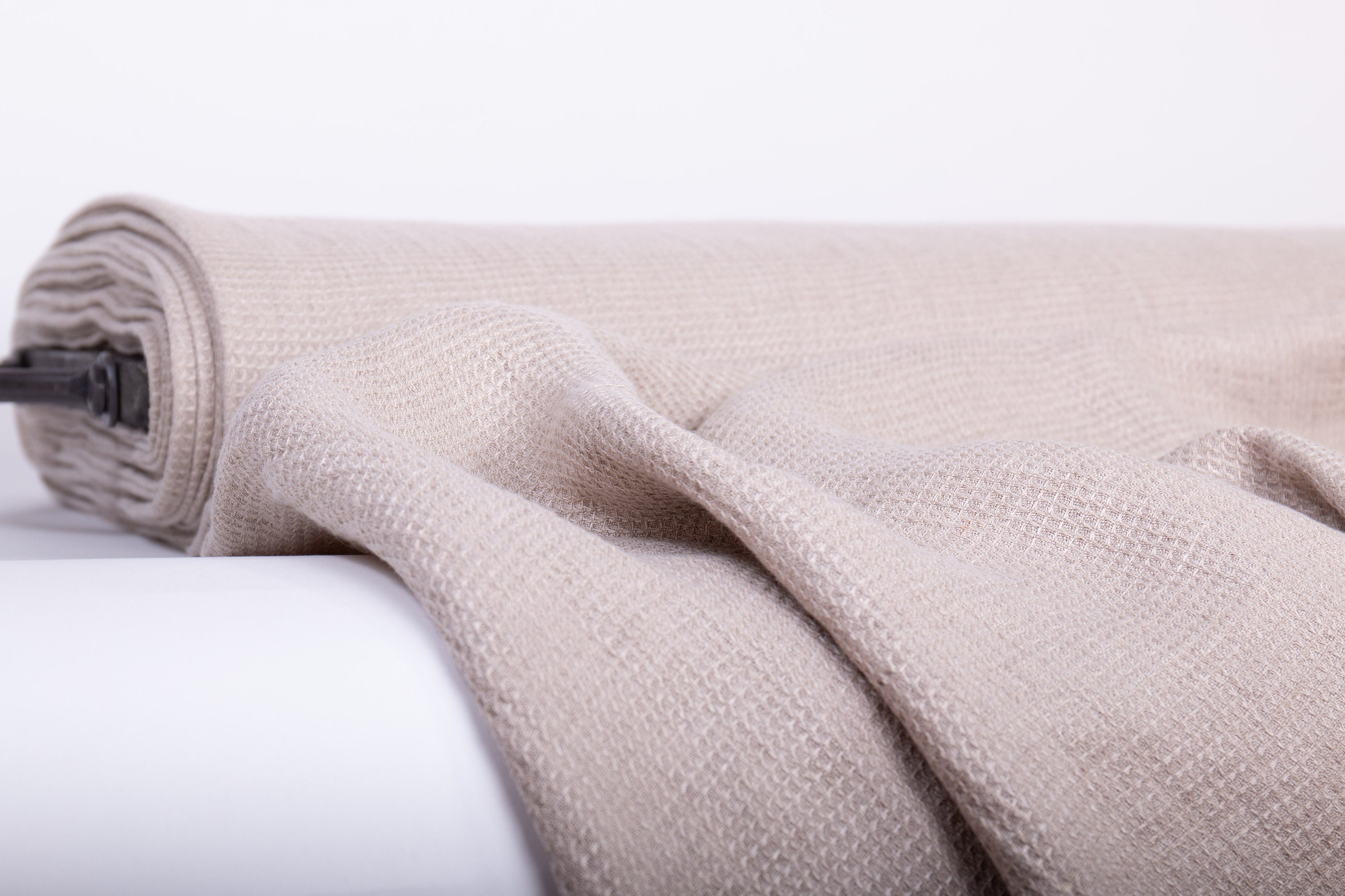 Pure 100 Linen Waffle Pique fabric Notdyed Prewashed linen fabric