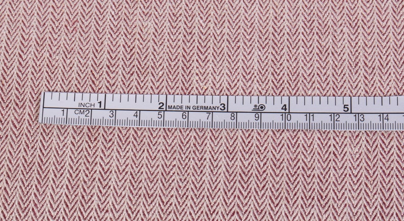 Tissu en lin rouge et gris, chevrons, pur 100 % lin lavé épais 290 g/m², pour vestes, jupes, couvertures, rideaux, couvertures image 3