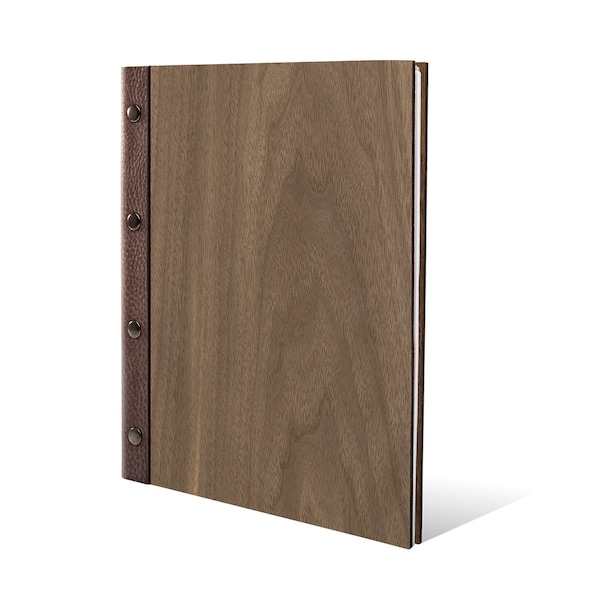 Family book walnut wood family book format - blank